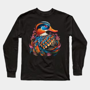 Patriotic Mandarin Duck Long Sleeve T-Shirt